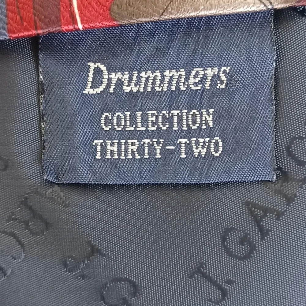 J. Garcia Mens Red Abstract Silk Tie Drummers Collection‎ 32 Vintage 1996 57.5in